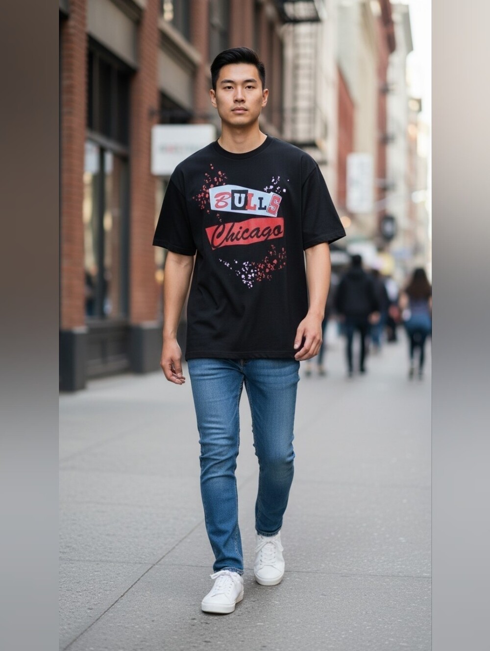 Chicago Bulls Black Graphic Tee - Men's Short Sleeve Men's Size Large